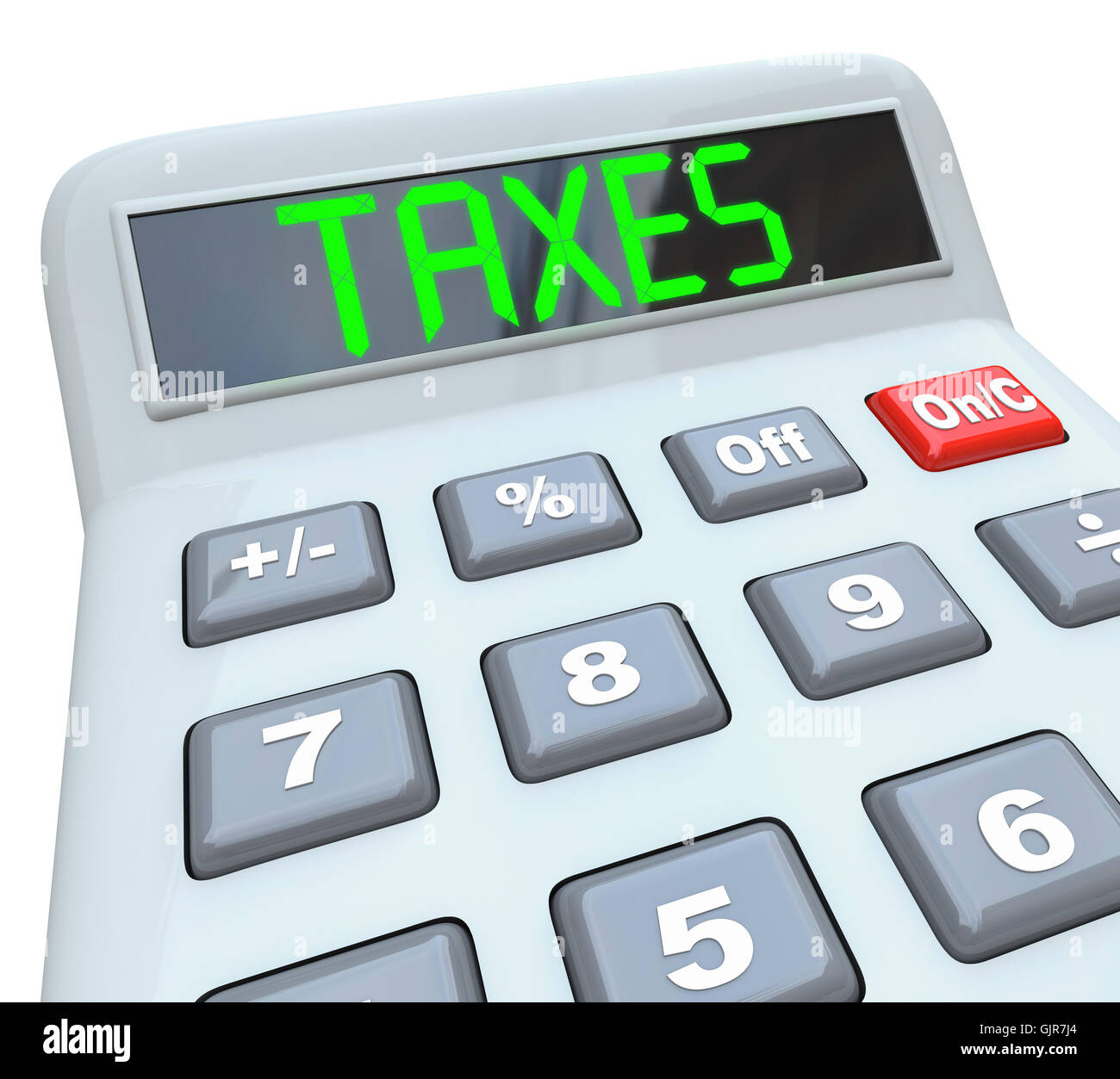 Taxes Word on Calculator for Tax Accounting Stock Photo Alamy