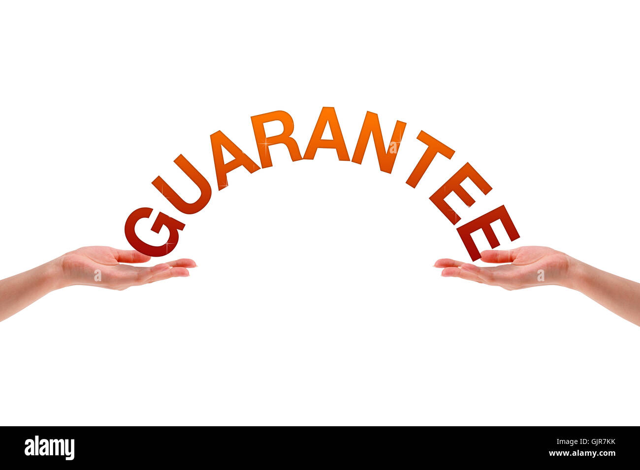 Hands holding the word guarantee Stock Photo Alamy