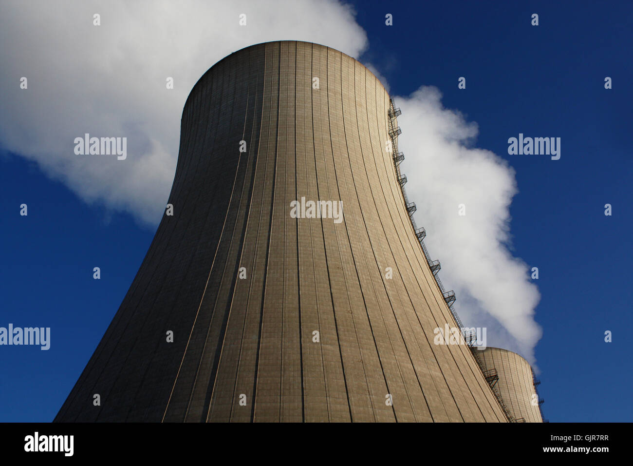 power station cooling tower energy Stock Photo