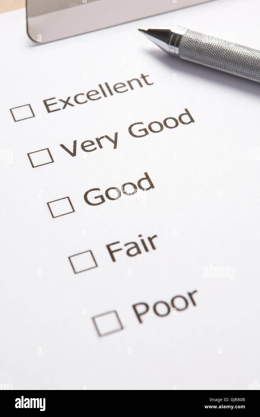 survey questionnaire satisfaction Stock Photo