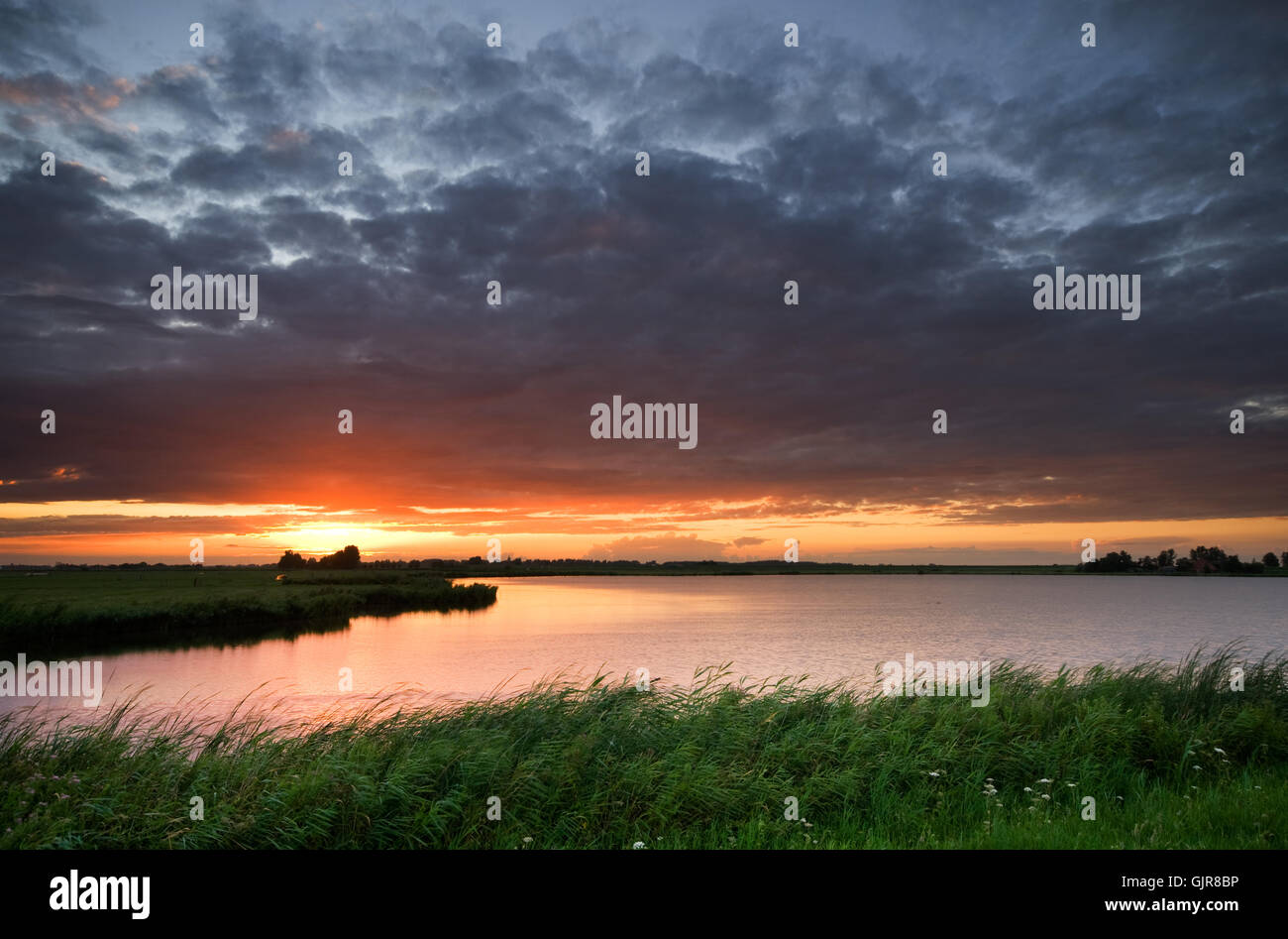 sunset holland netherlands Stock Photo
