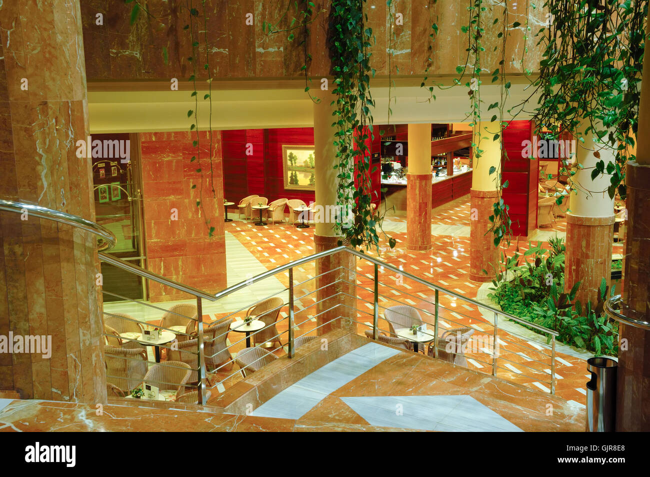 Hotel lobby and stairs Stock Photo - Alamy
