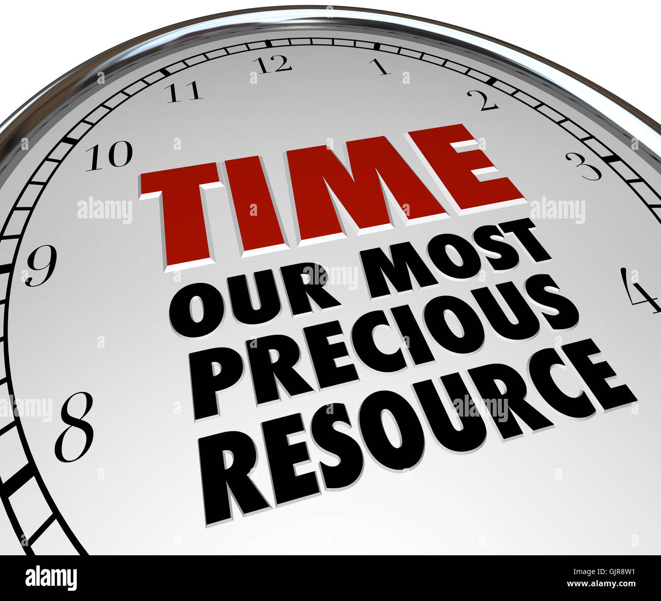 Time Our Most Precious Resource Clock Shows Value of Life Stock Photo