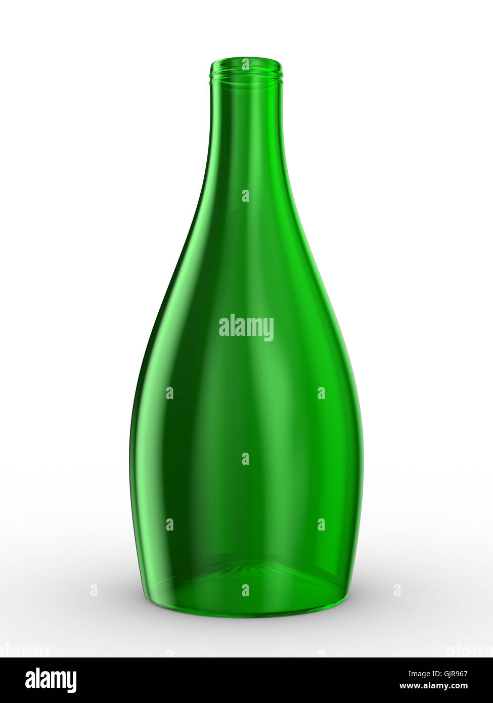 Green bottle on white background. Isolated 3D image Stock Photo - Alamy