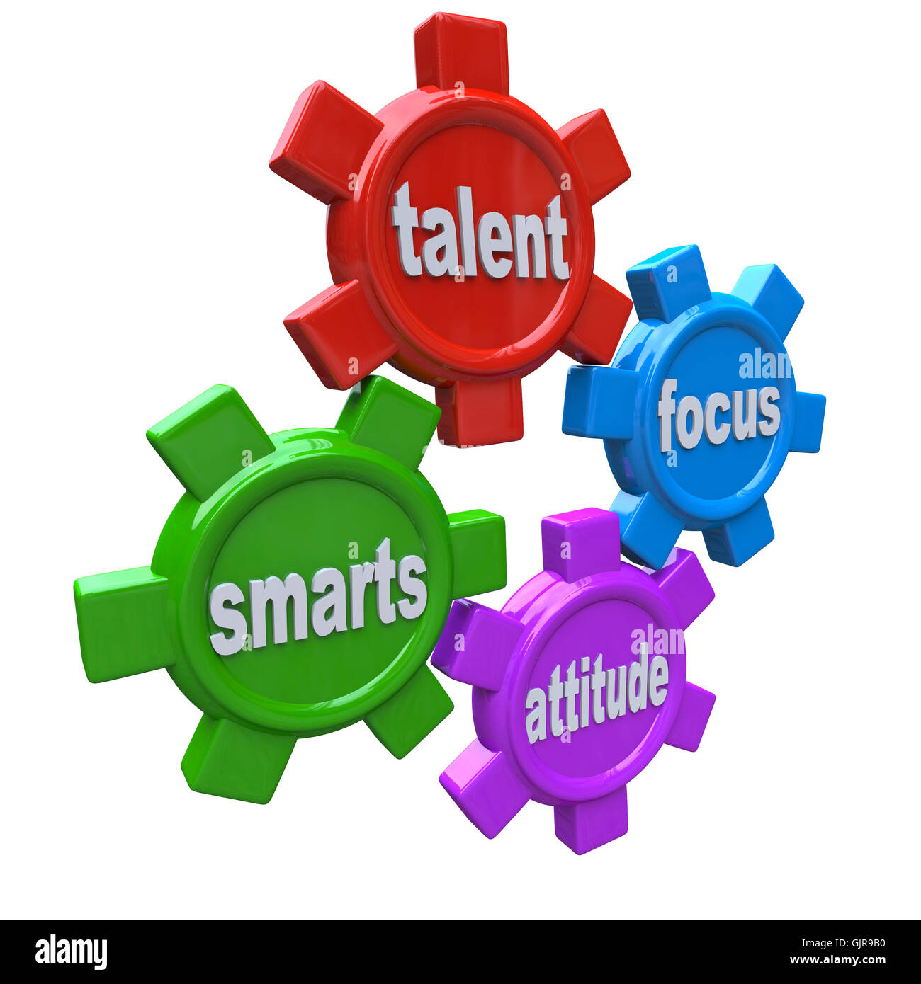 Traits of a Winner - Successful Qualities Skills Talent Attitude Stock Photo