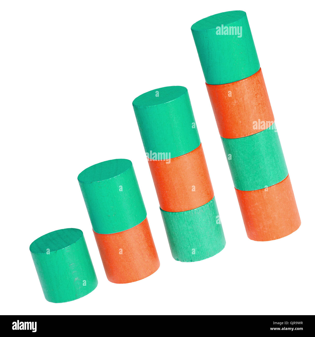 Wooden colour cylinders Stock Photo Alamy