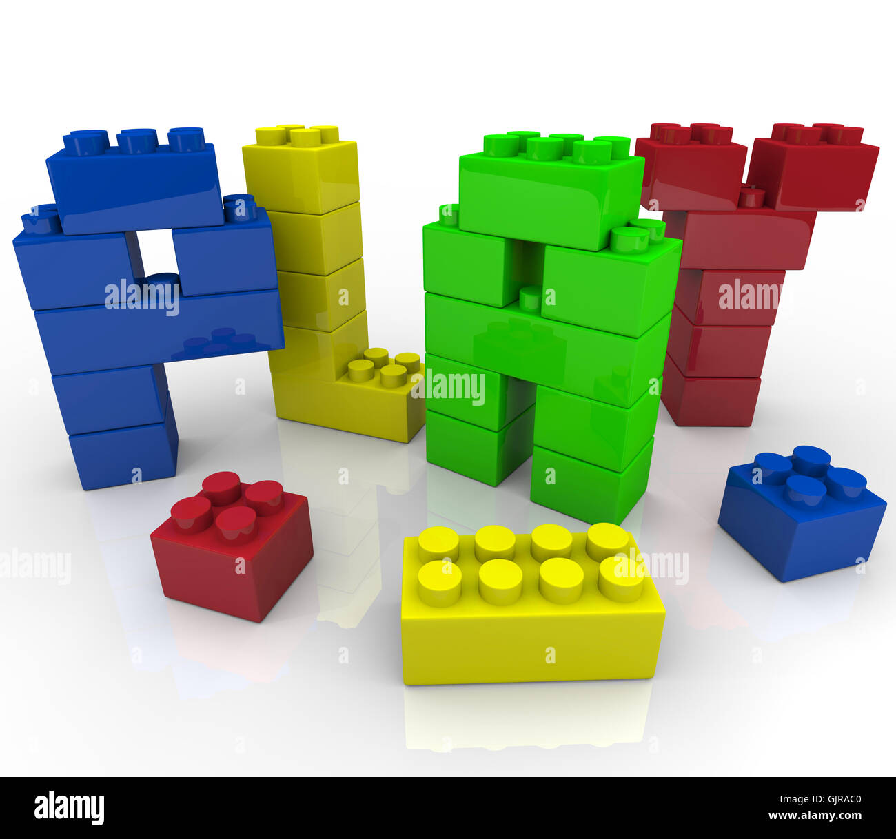Play - Creative and Imaginative Learning with Building Blocks Stock Photo