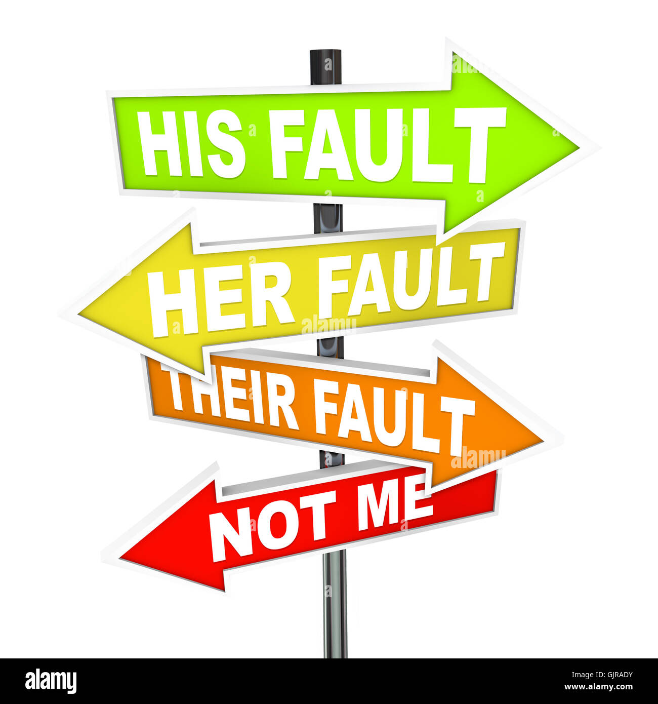 Arrow SIgns - Not My Fault Shifting Blame Stock Photo