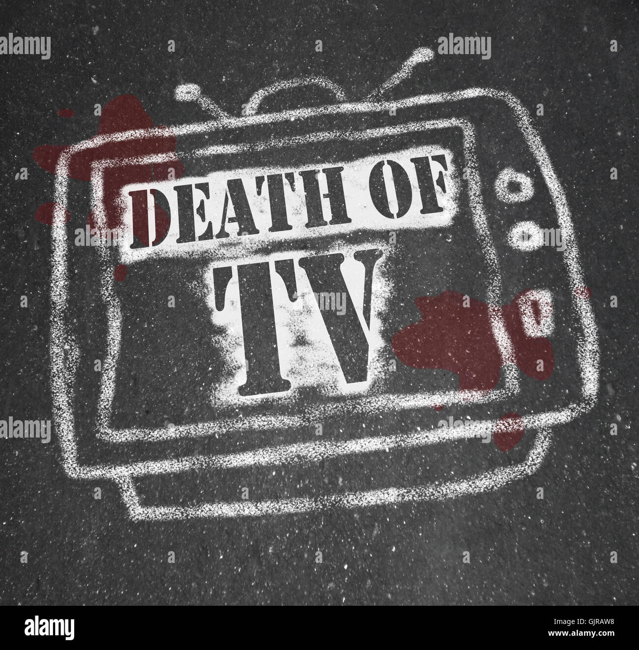 The Death of TV - Murdered by New Media Stock Photo