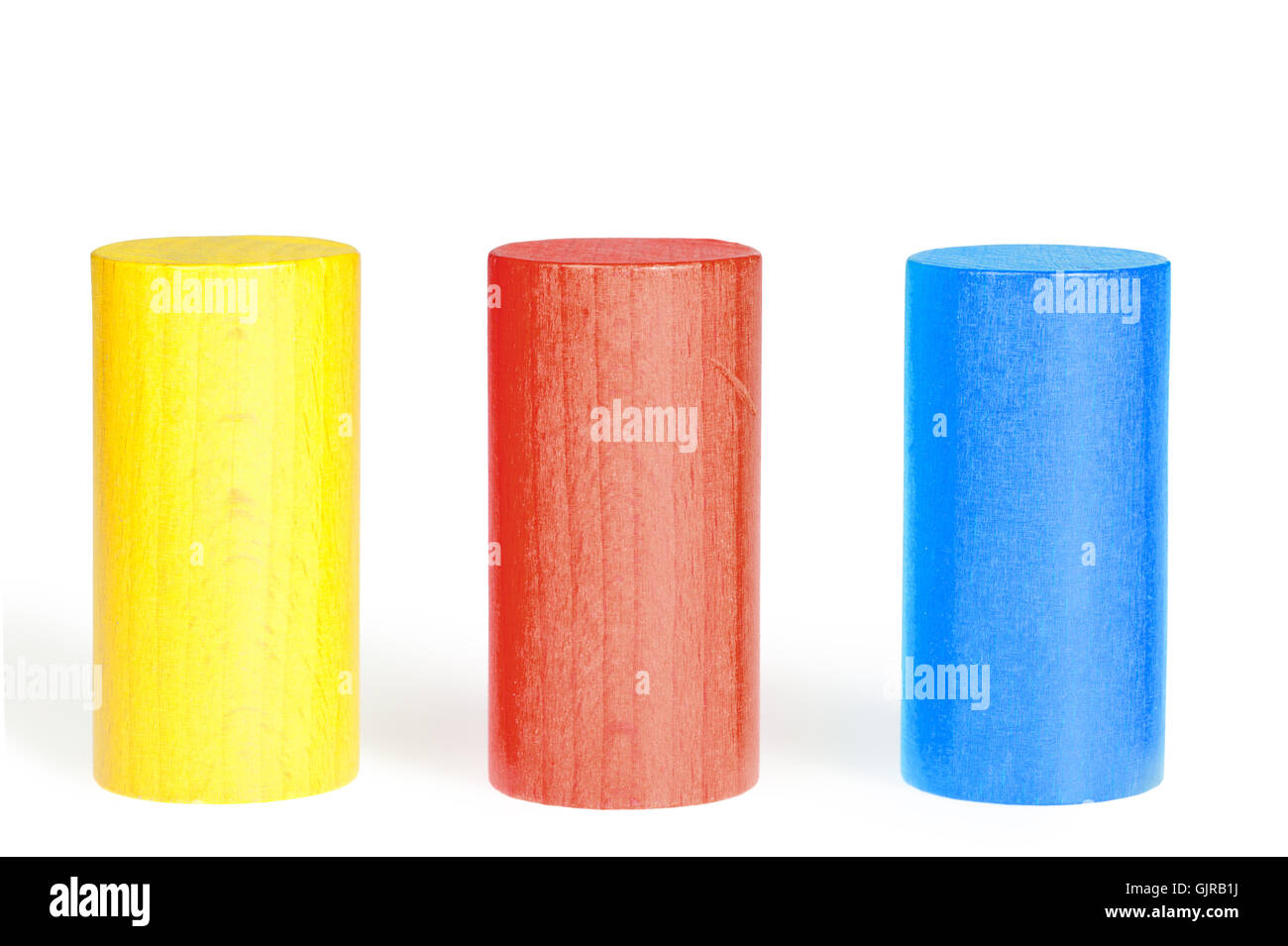 Wooden colour cylinders Stock Photo Alamy