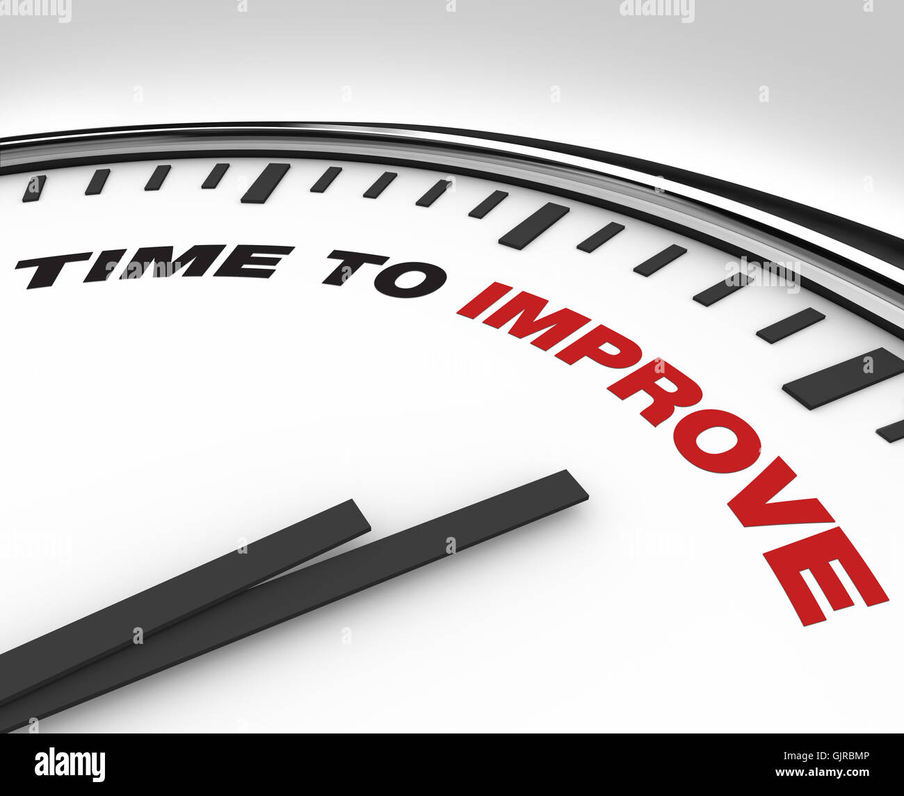Time to Improve - Clock of Deadline for Plan for Improvement Stock Photo