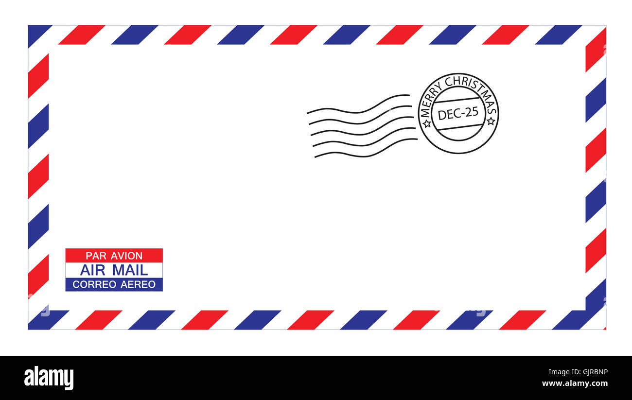 christmas airmail envelope Stock Photo - Alamy