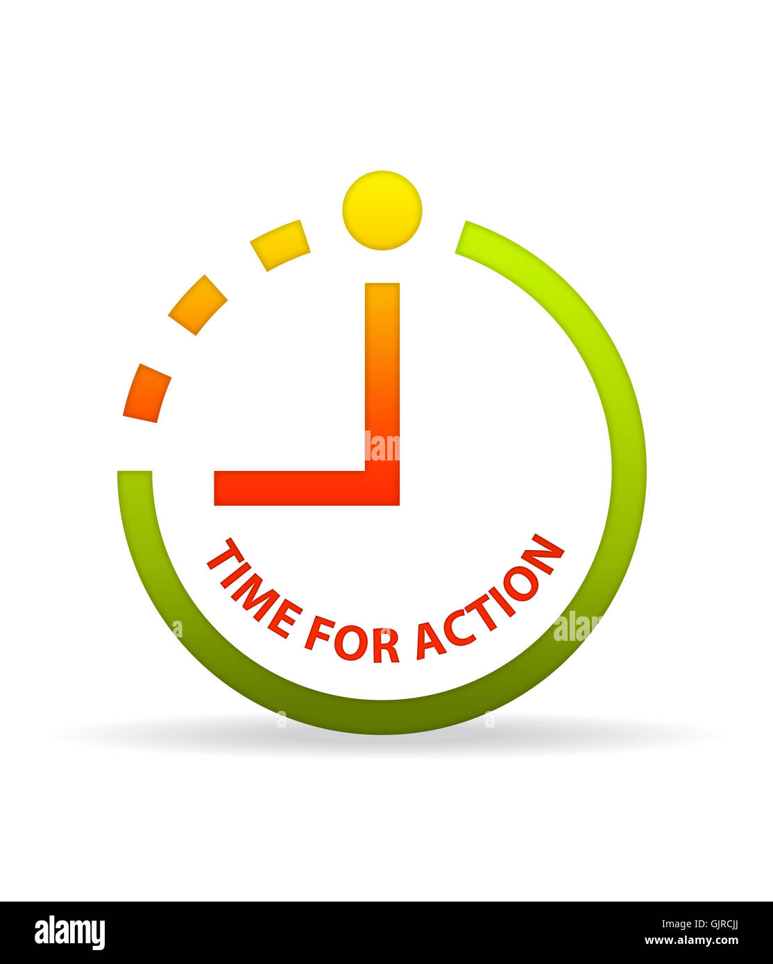 Time for action clock. Stock Photo