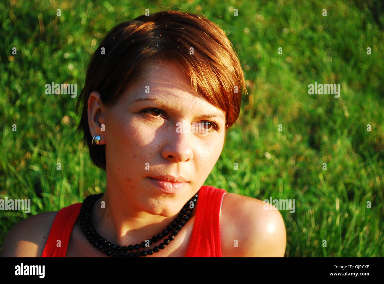 Portrait Of A Pretty Young Woman Stock Photo - Alamy