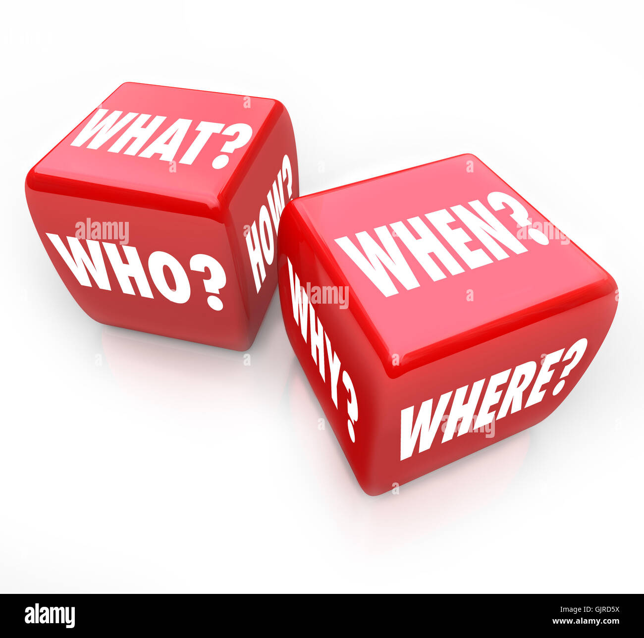 Roll the Dice - Questions and Answers Stock Photo