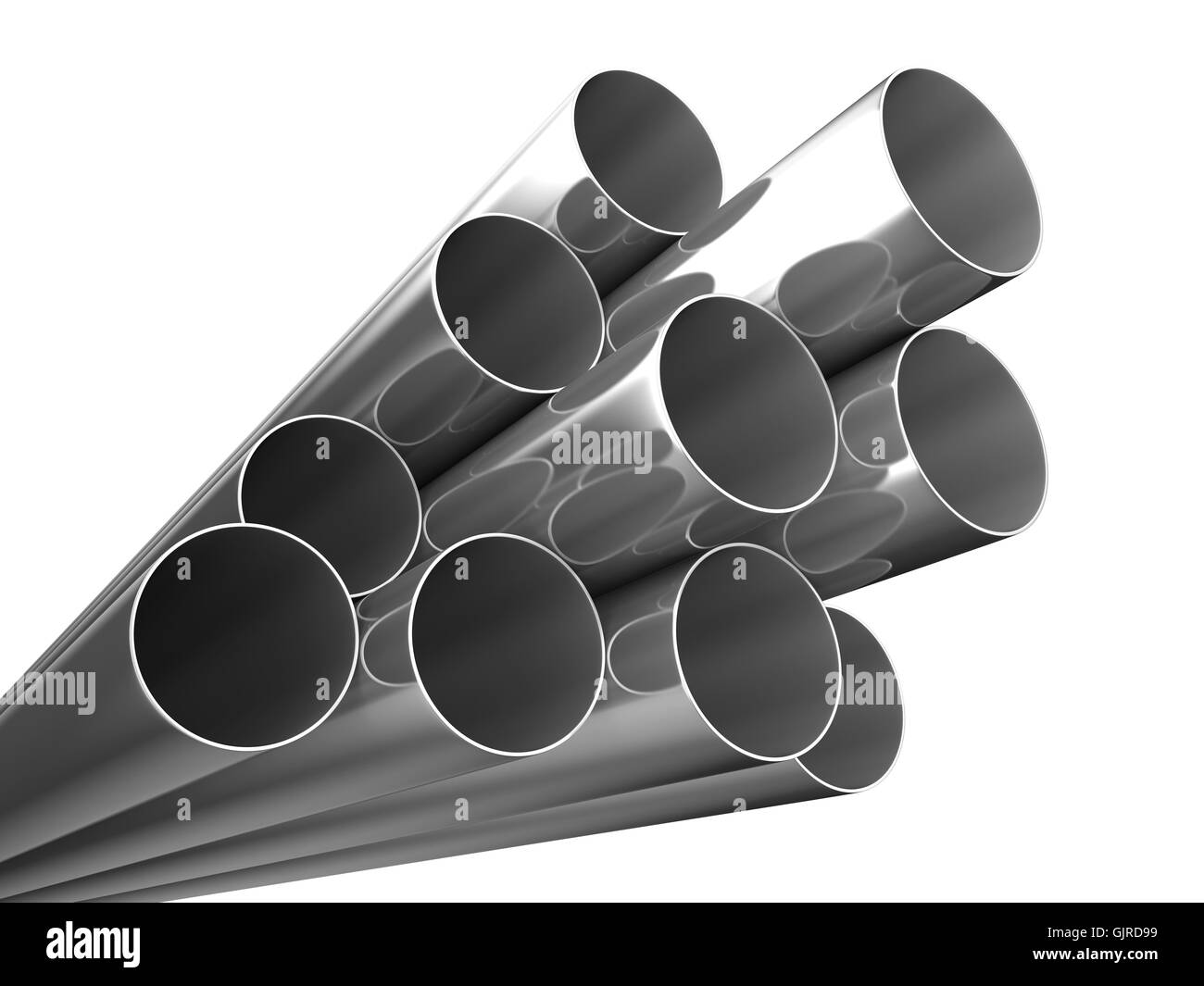 Metal pipes on white background. Isolated 3D image Stock Photo Alamy