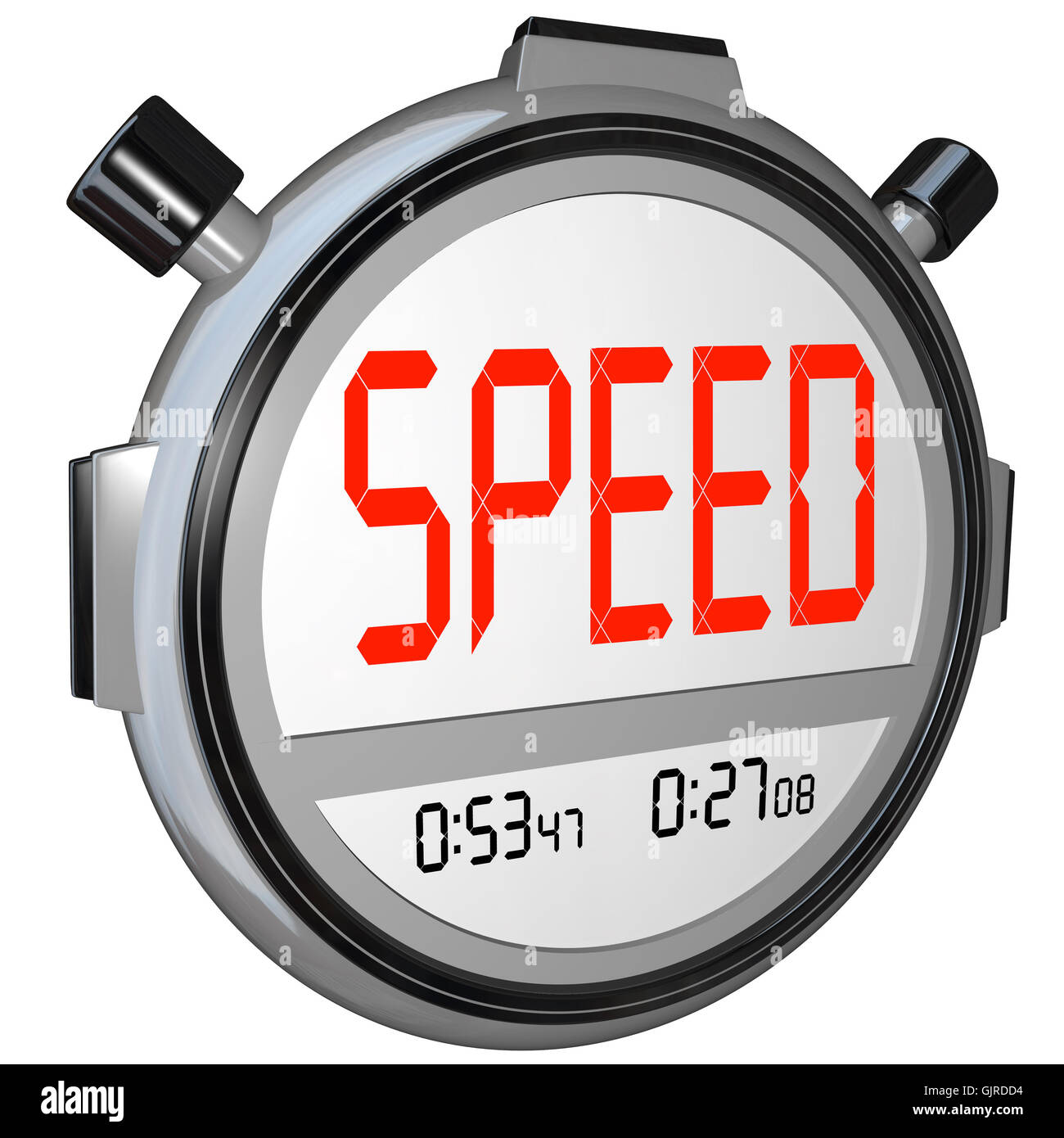 Speed Word on Stopwatch Timer Recording Race Result Stock Photo - Alamy
