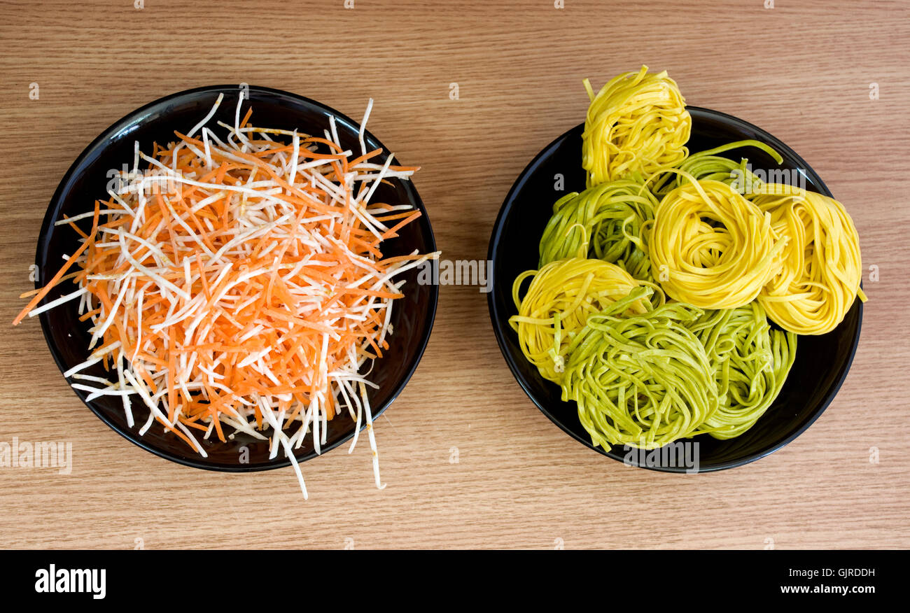 pasta vs salad Stock Photo Alamy