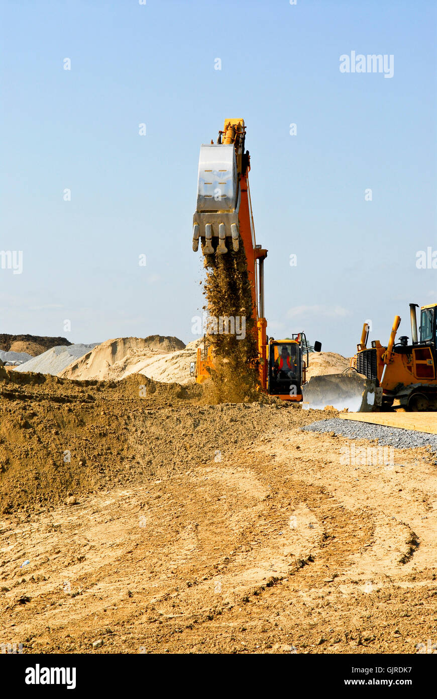 bulldozer scene location Stock Photo