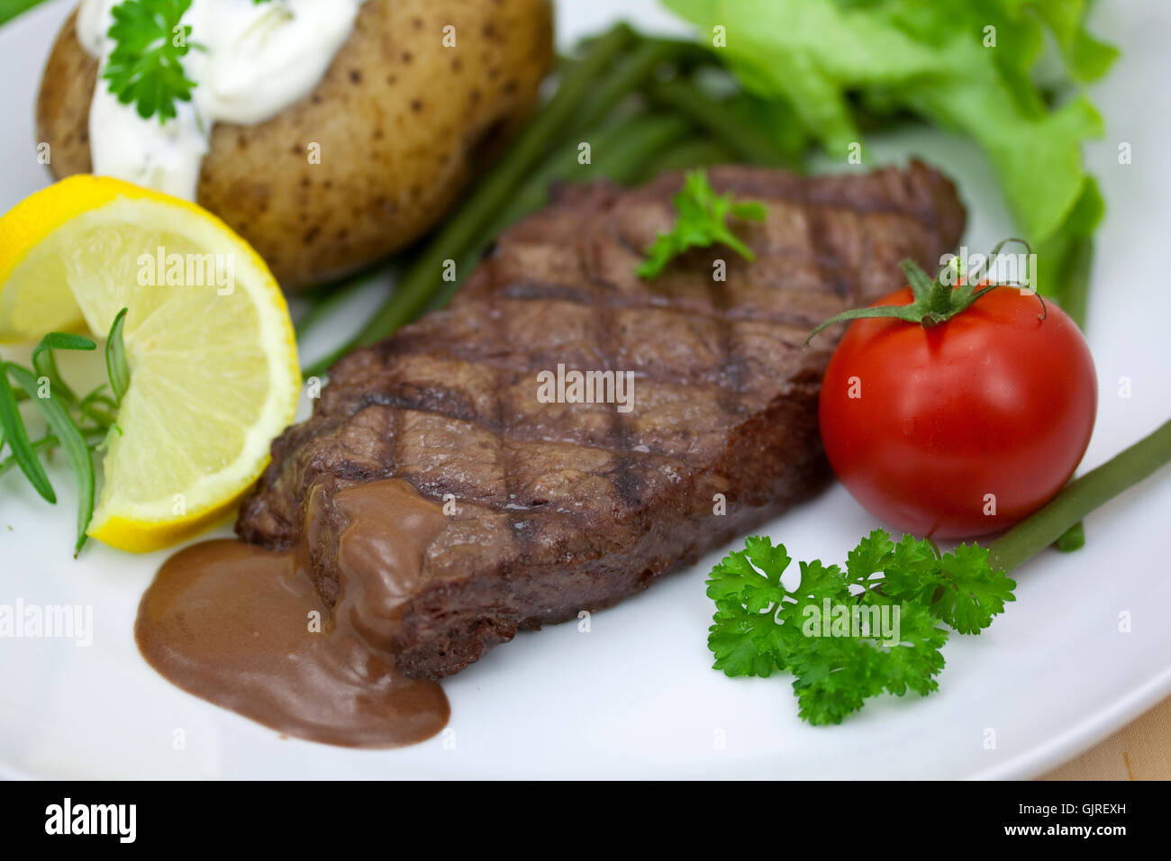 rump steak (sirloin) grilled Stock Photo Alamy