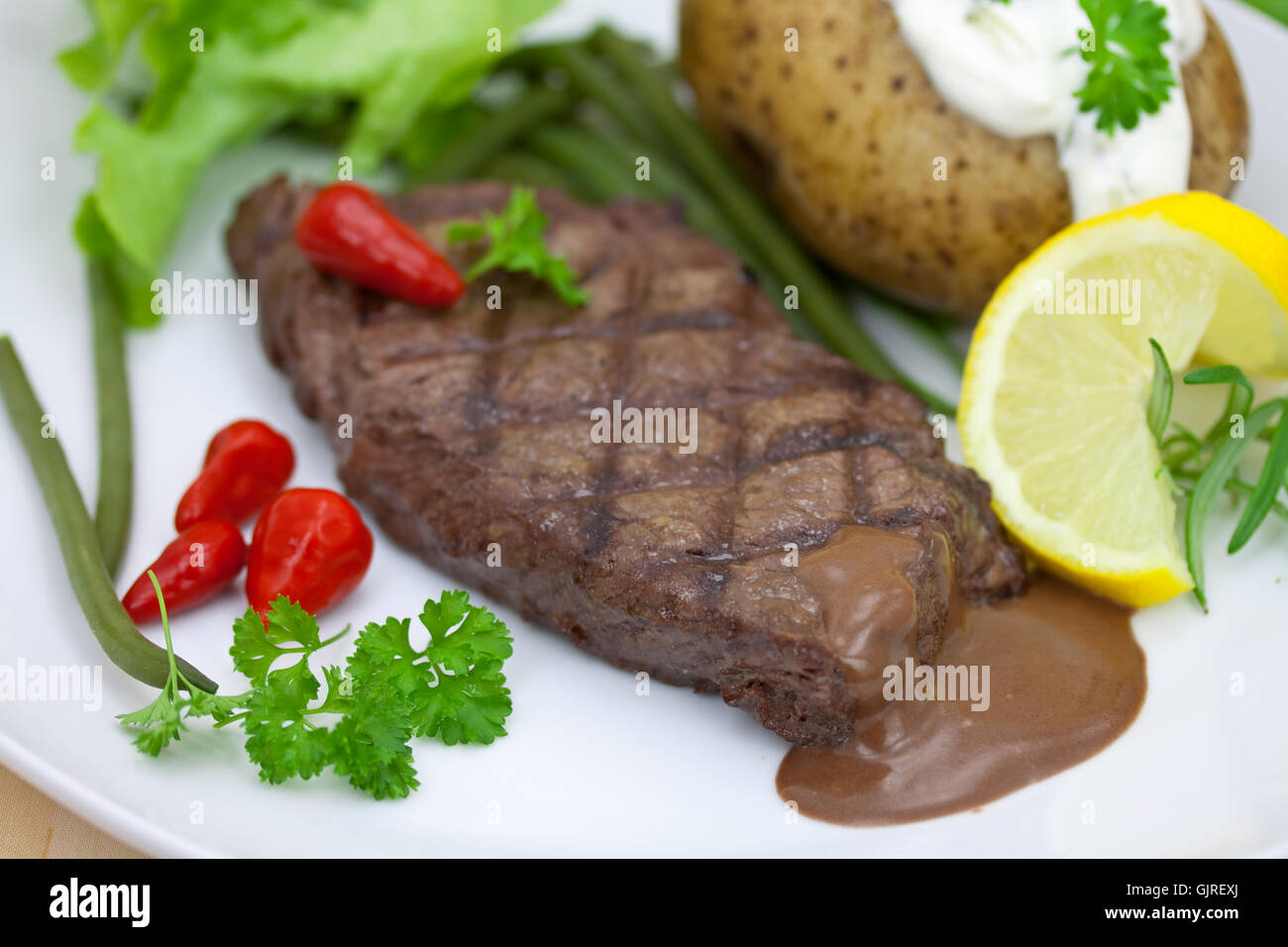 rump steak (sirloin) - grilled Stock Photo