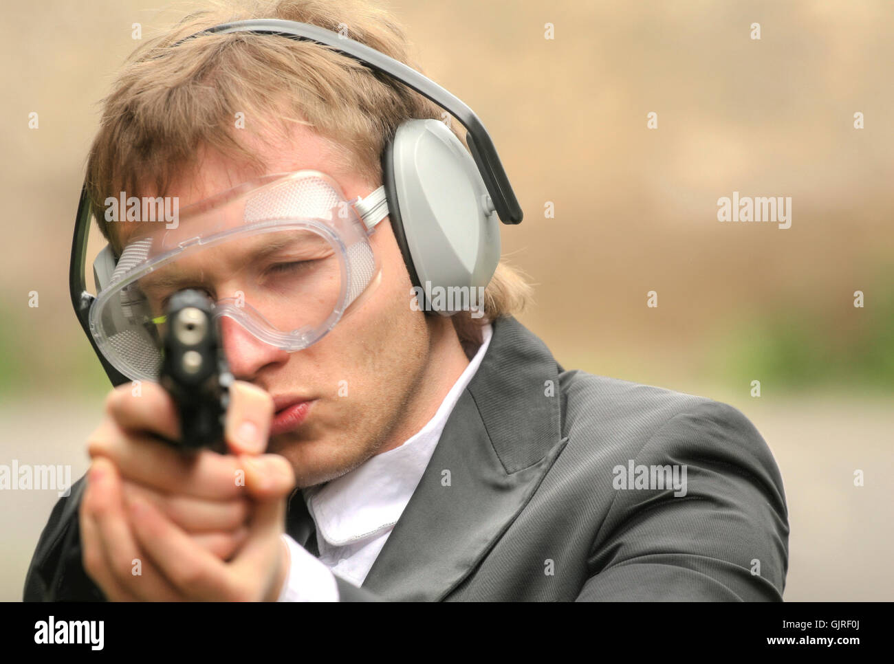 shooting gun firearm Stock Photo