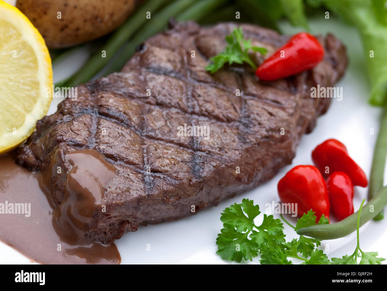 rump steak (sirloin) grilled Stock Photo Alamy