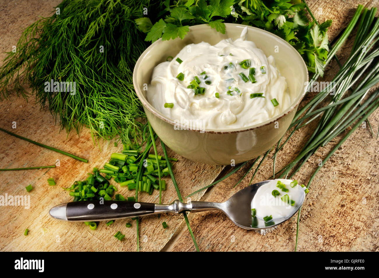 touch herb quark Stock Photo - Alamy