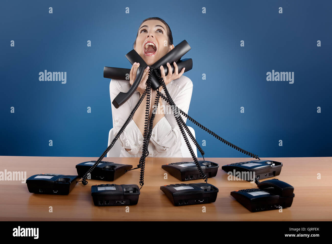woman office call Stock Photo Alamy