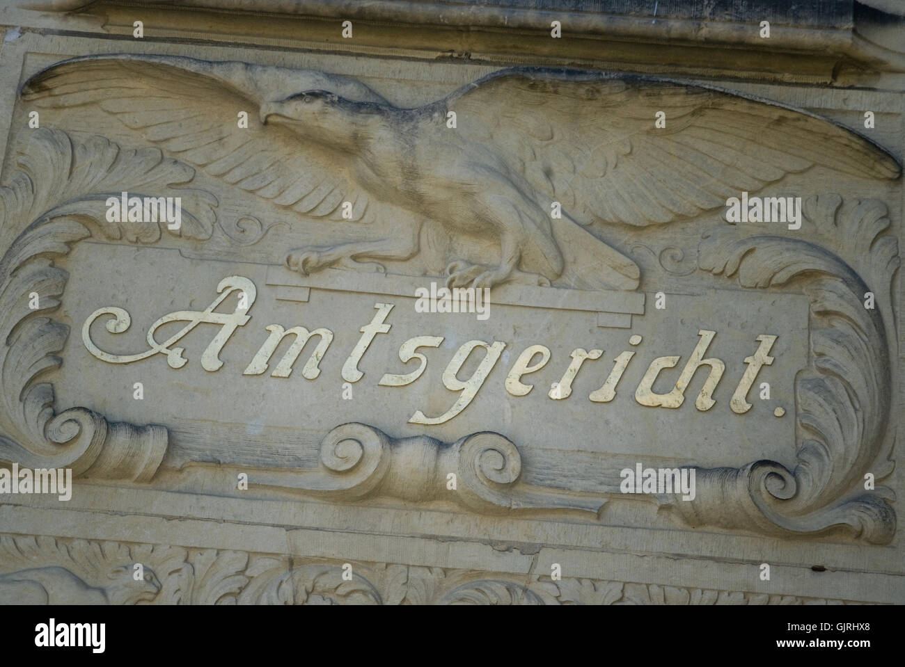 lettering amtsgericht nostalgia Stock Photo
