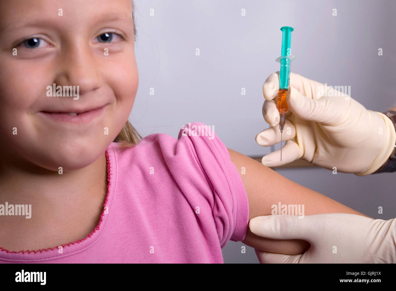 schoolchild vaccination prophylaxis Stock Photo