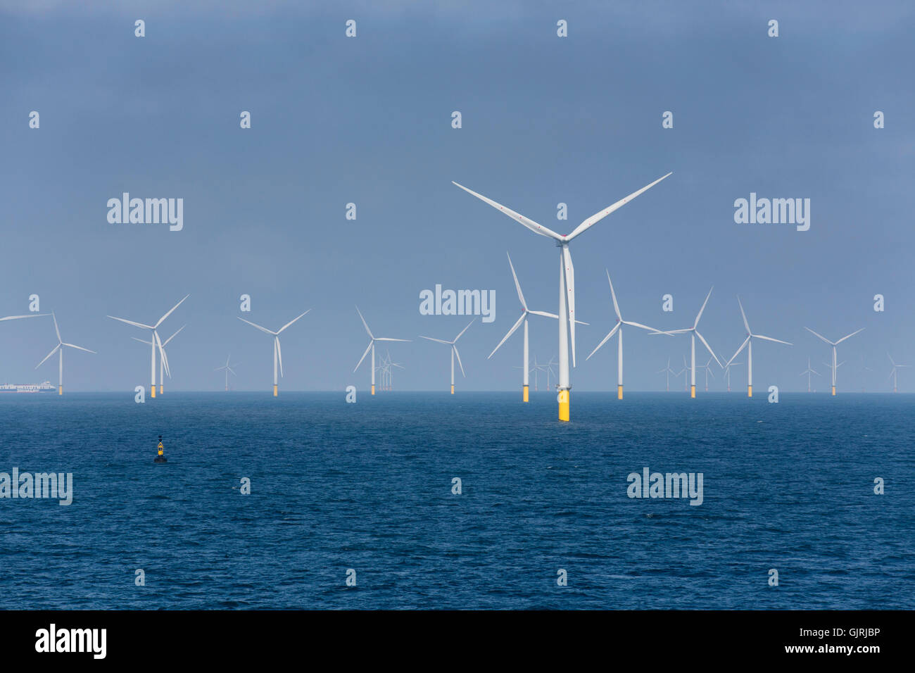 Windfarm at Sea; Irish Sea; UK Stock Photo