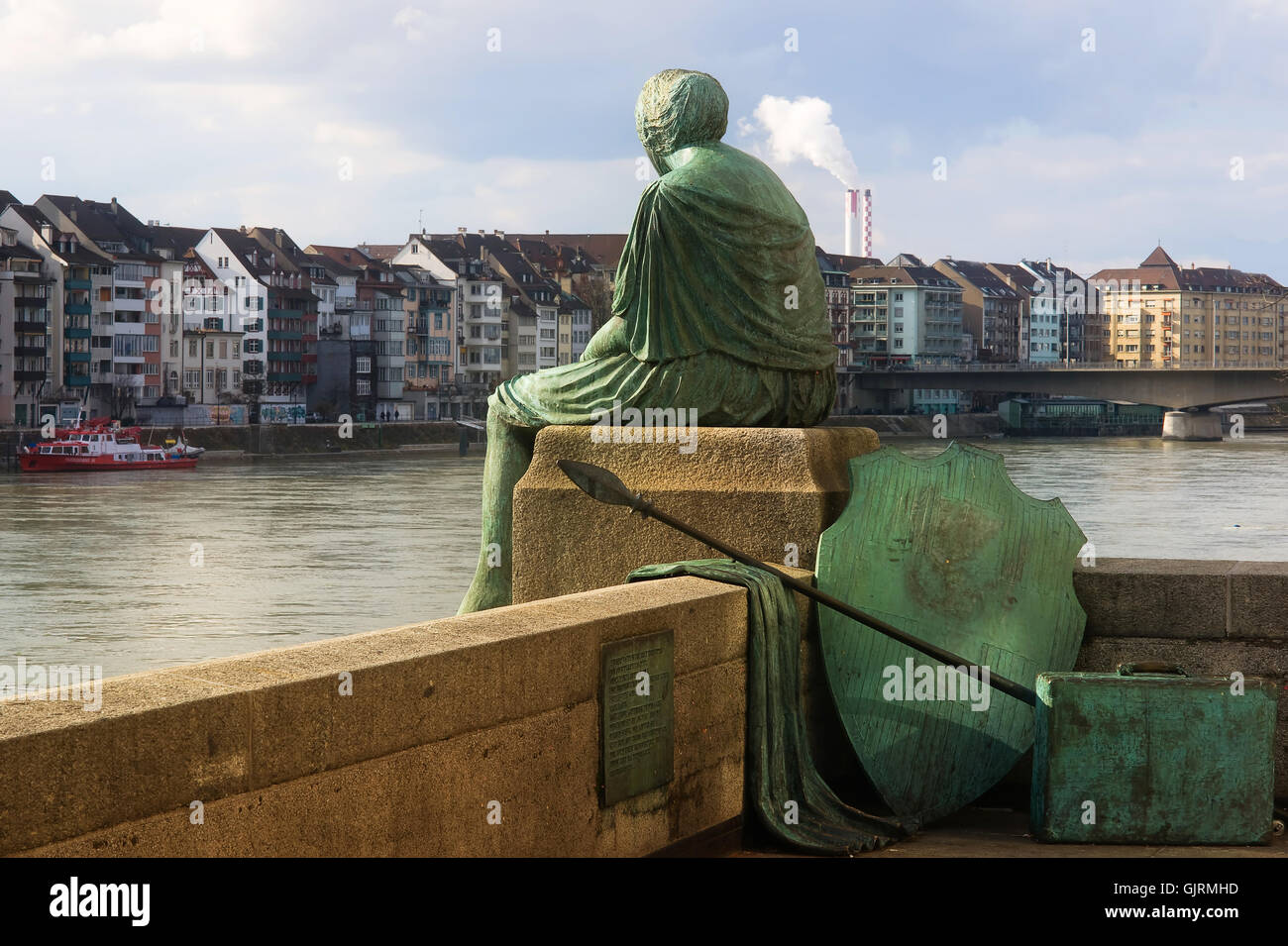 melancholy postcard from basel Stock Photo