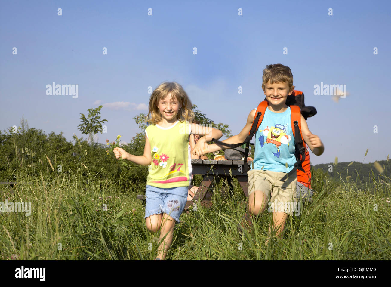running children Stock Photo