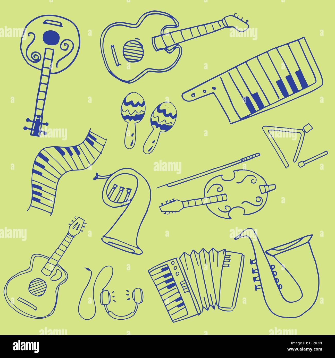 Object music set doodles Stock Vector Image & Art - Alamy