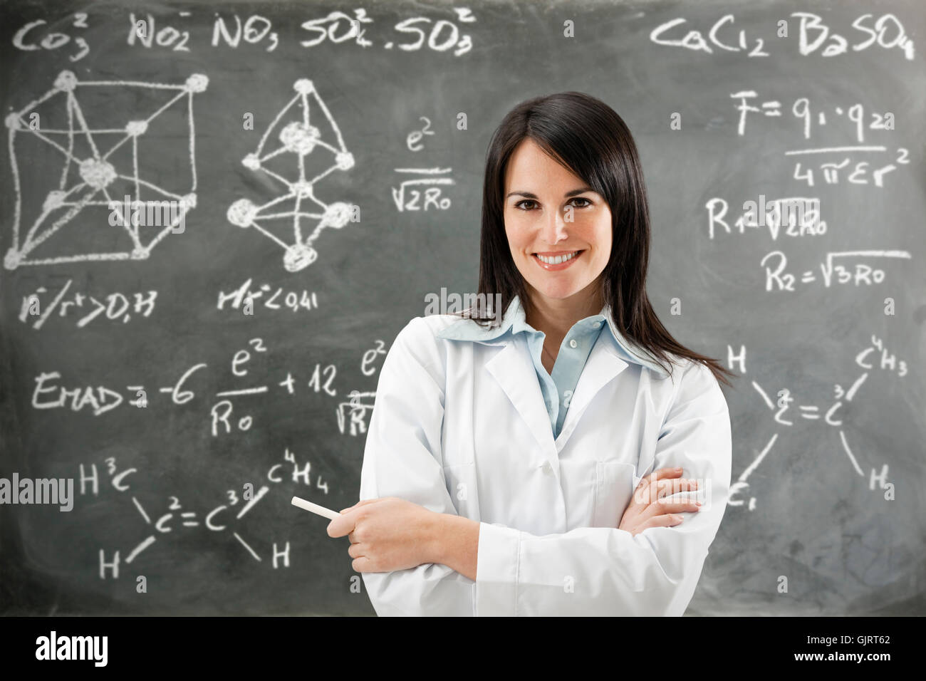 woman teacher science Stock Photo