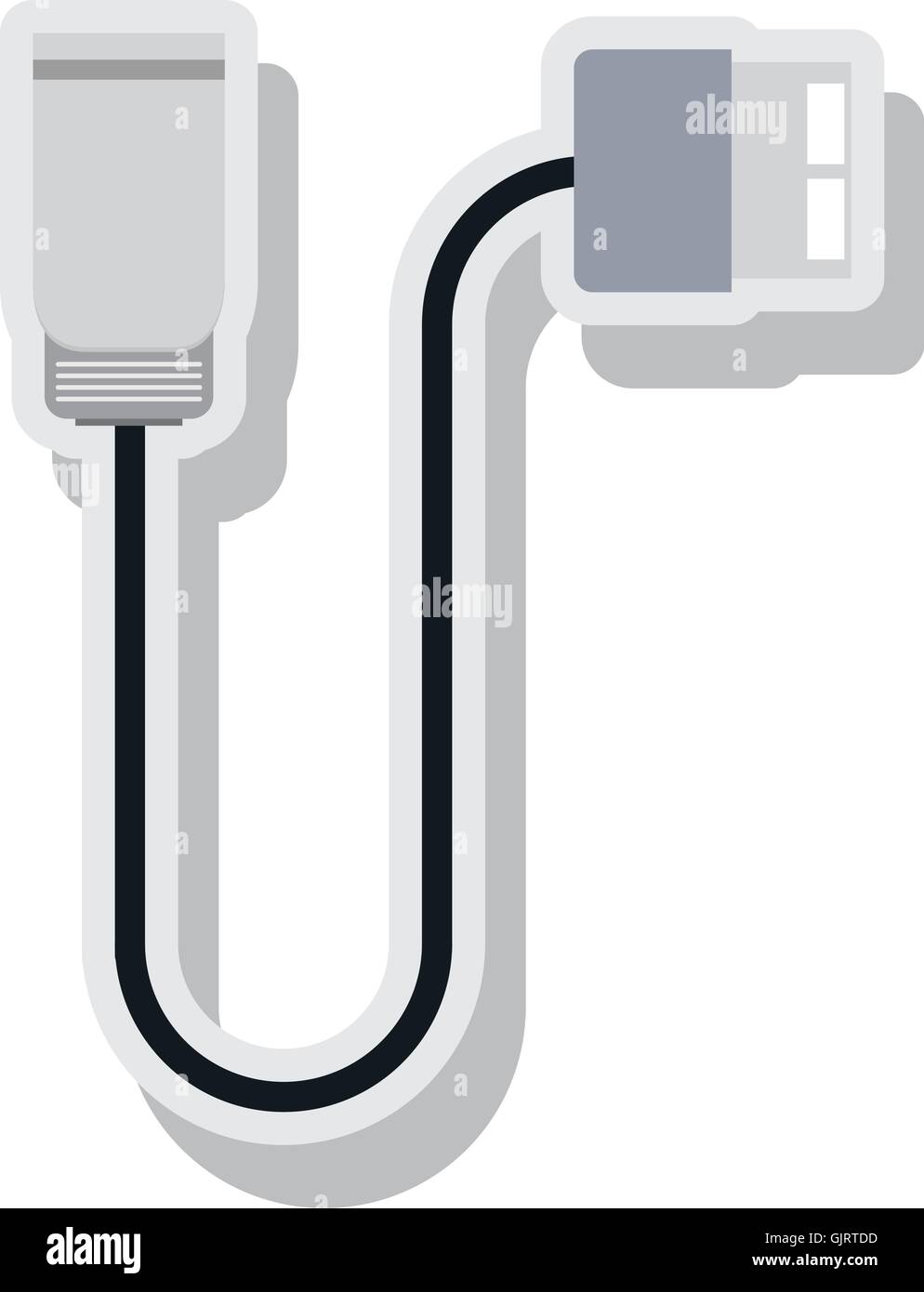 wire cable usb connection isolated icon Stock Vector Image & Art - Alamy