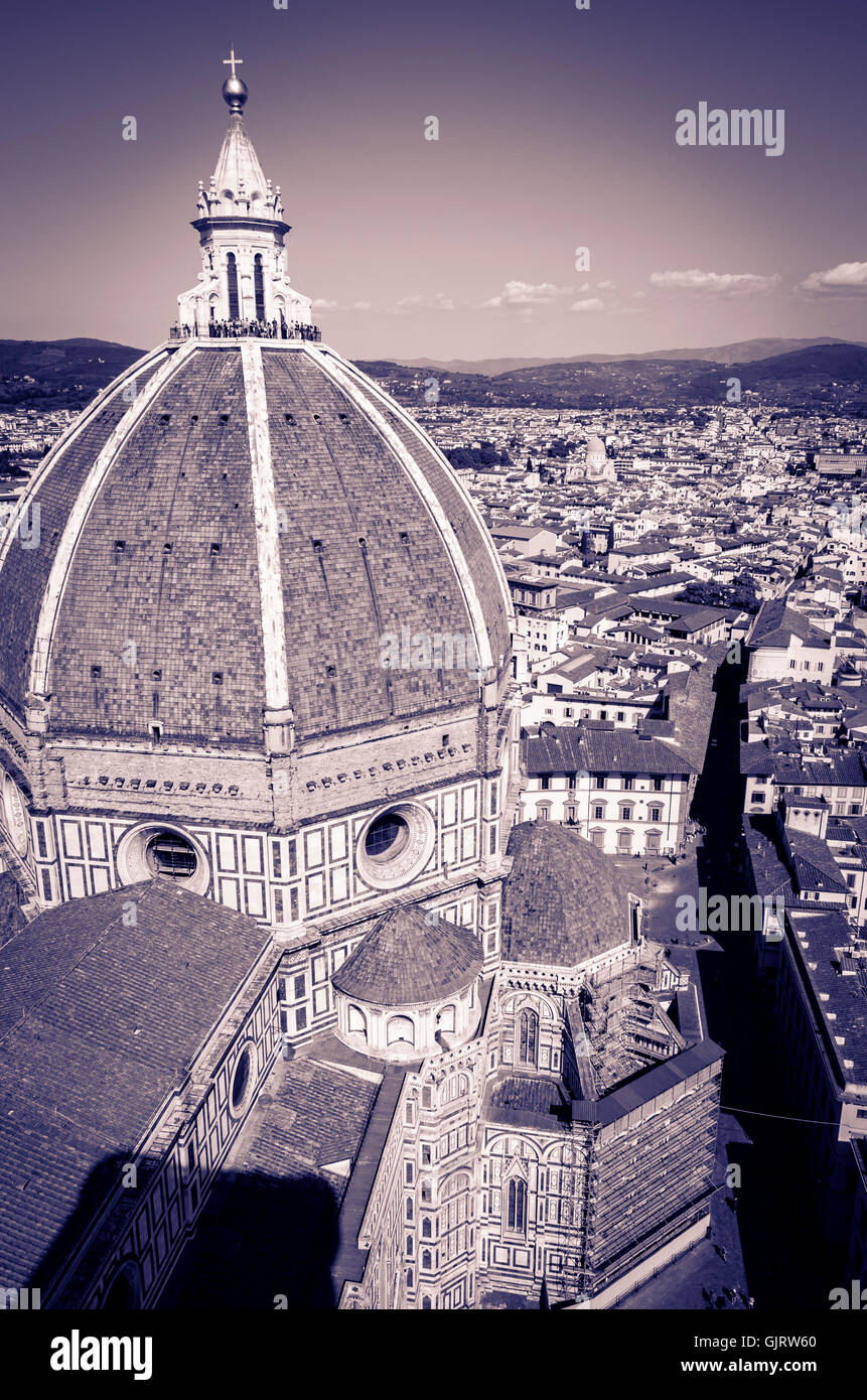 The Duomo dome and rooftops from Giotto's Bell Tower (Campanile di ...