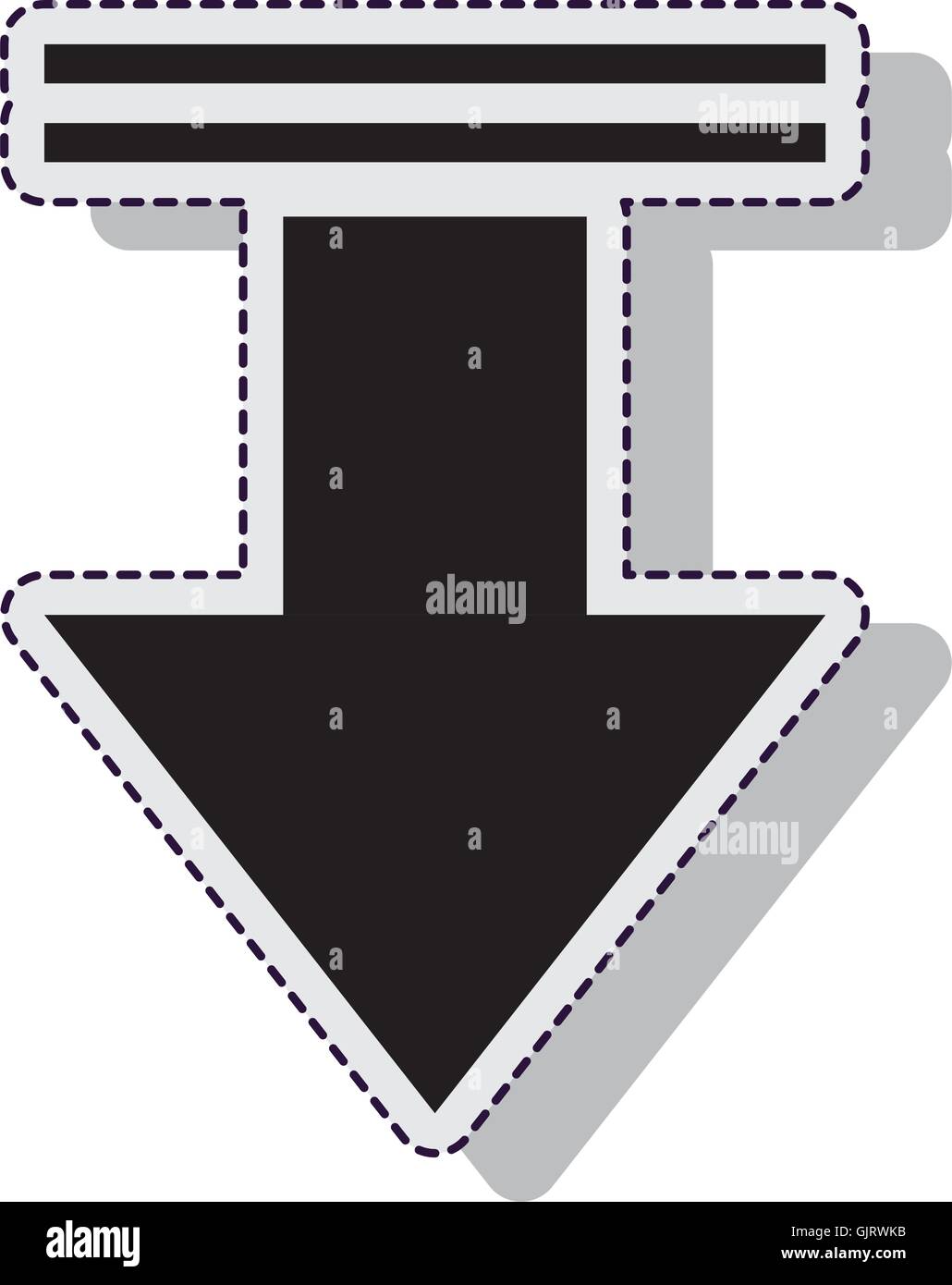 arrow download isolated icon Stock Vector Image & Art - Alamy