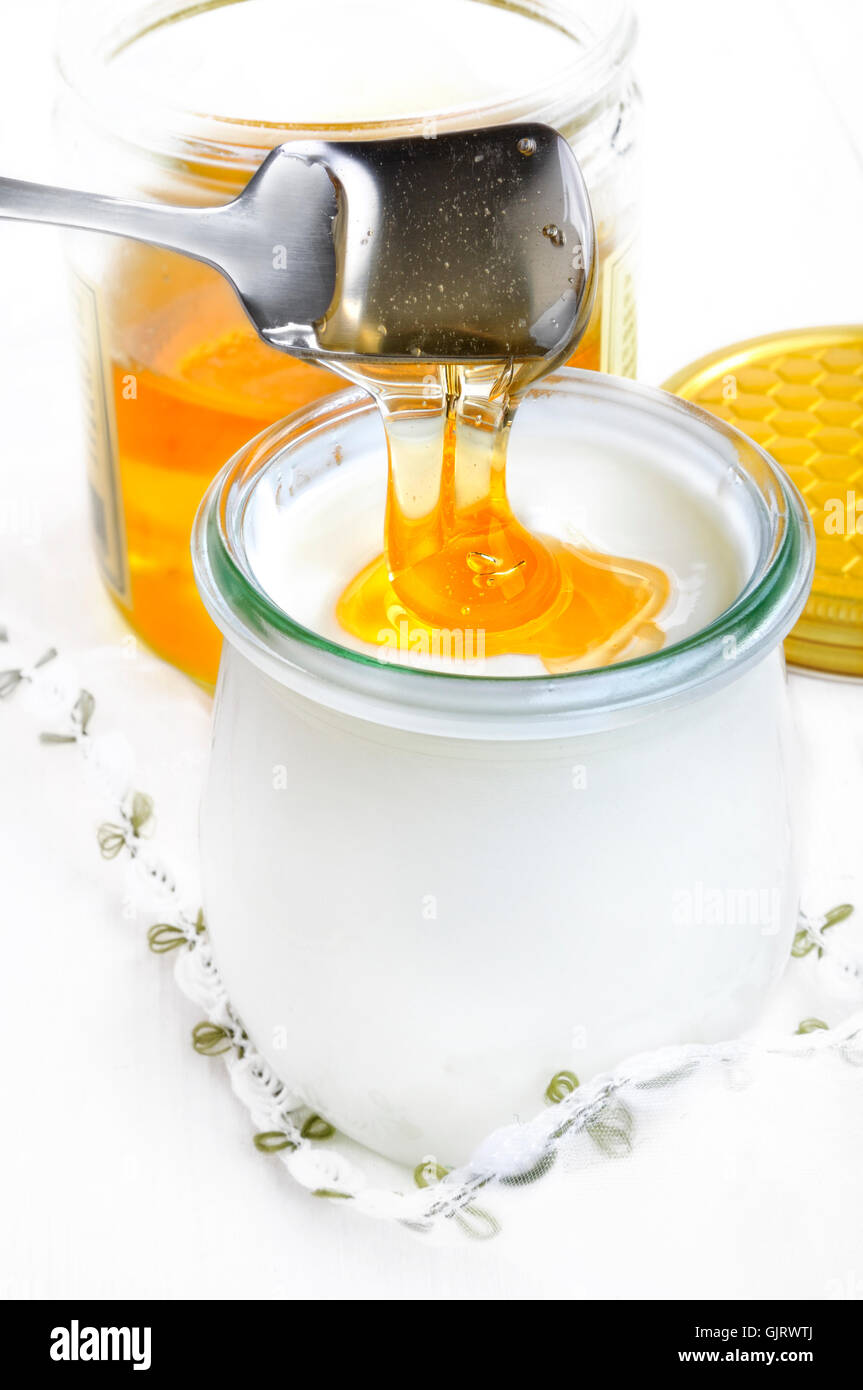 yogurt with honey Stock Photo