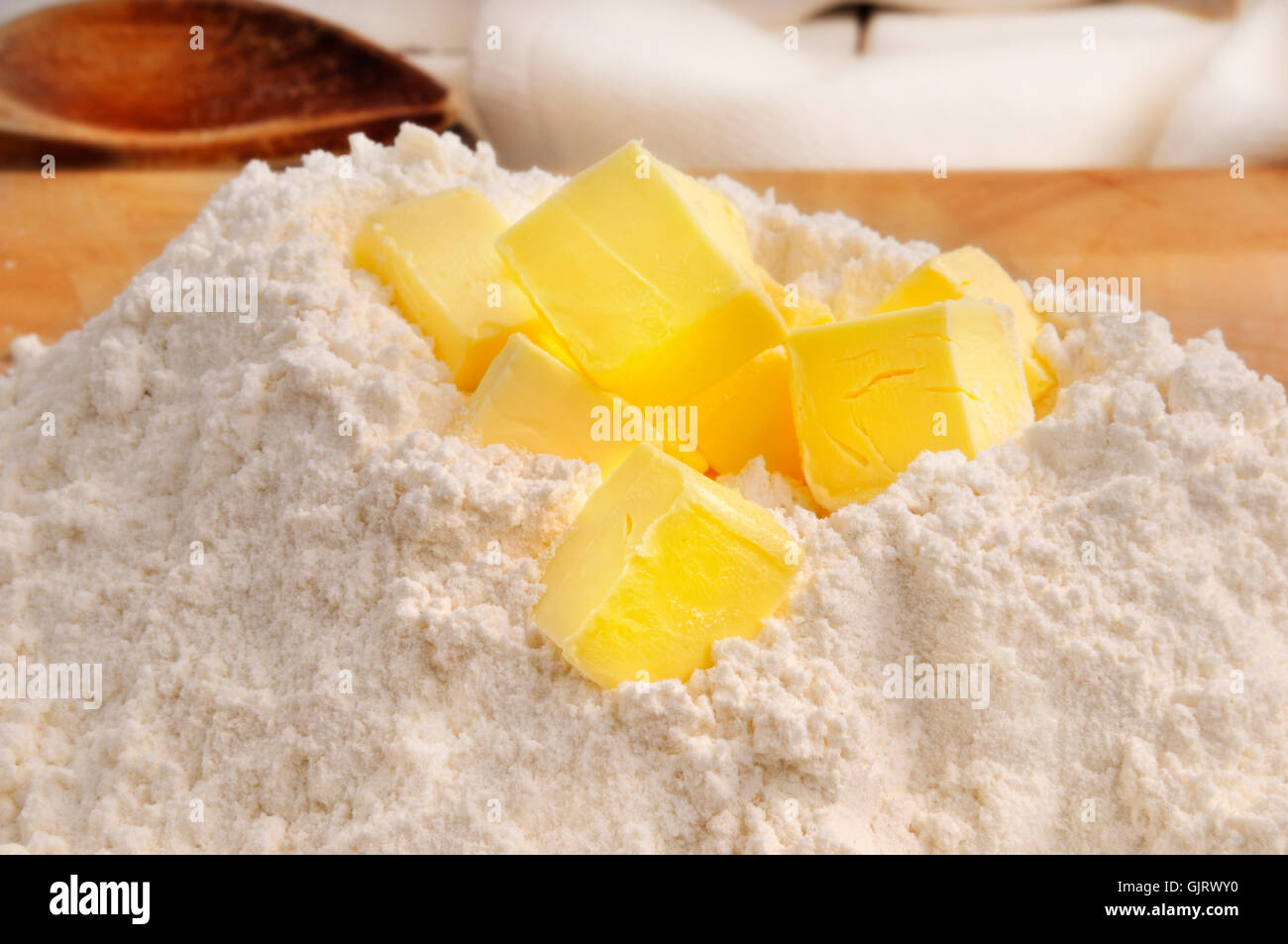 flour ingredients bake Stock Photo Alamy