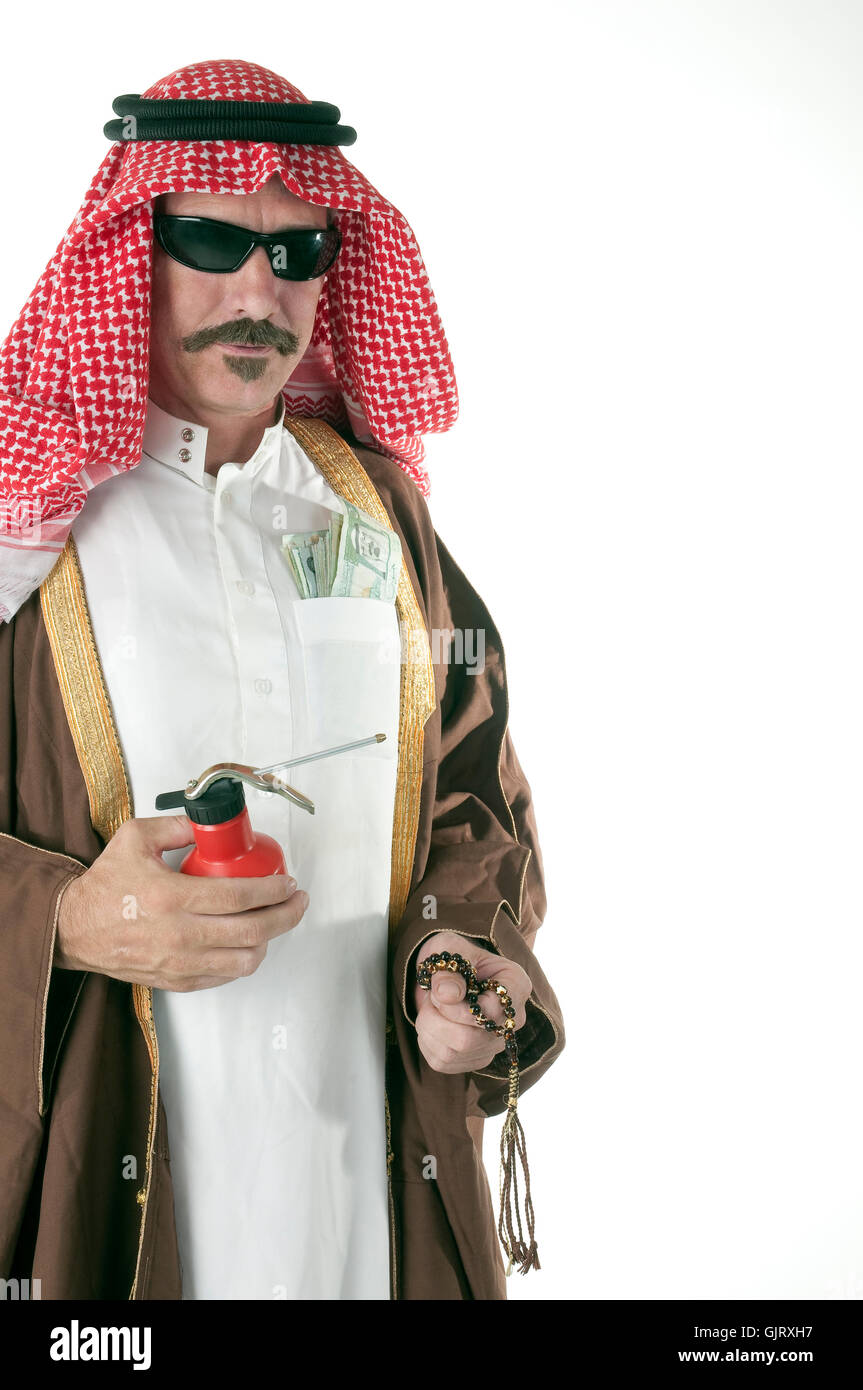 arab bank note sheik Stock Photo