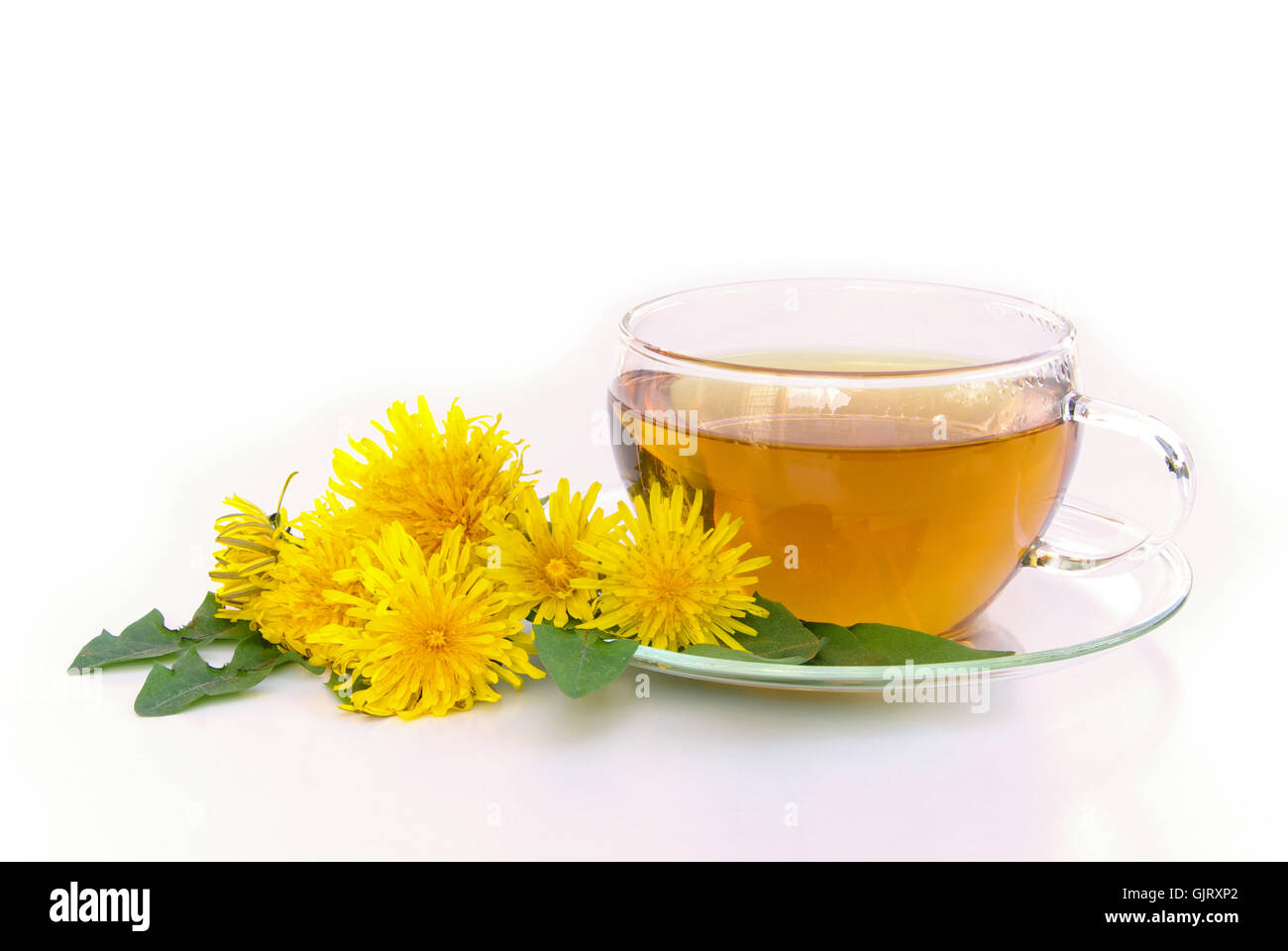 cup tea dandelion Stock Photo