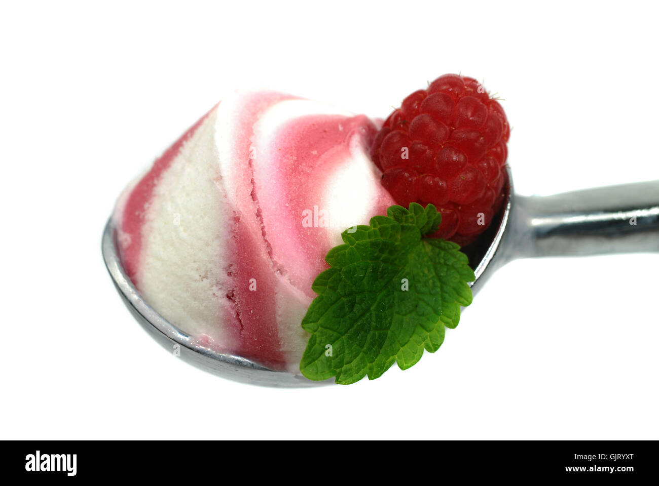 raspberry milk product ice cream Stock Photo