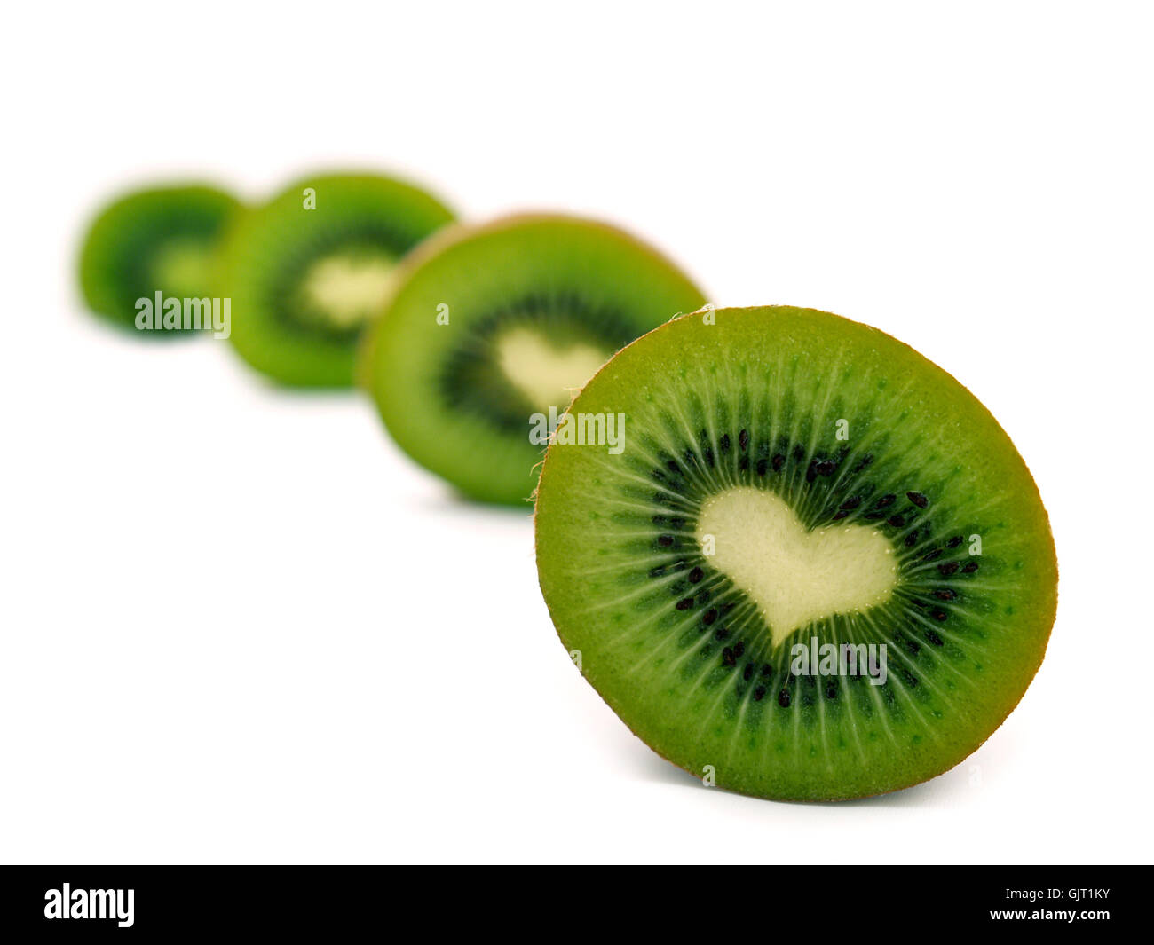 kiwi heart shape Stock Photo
