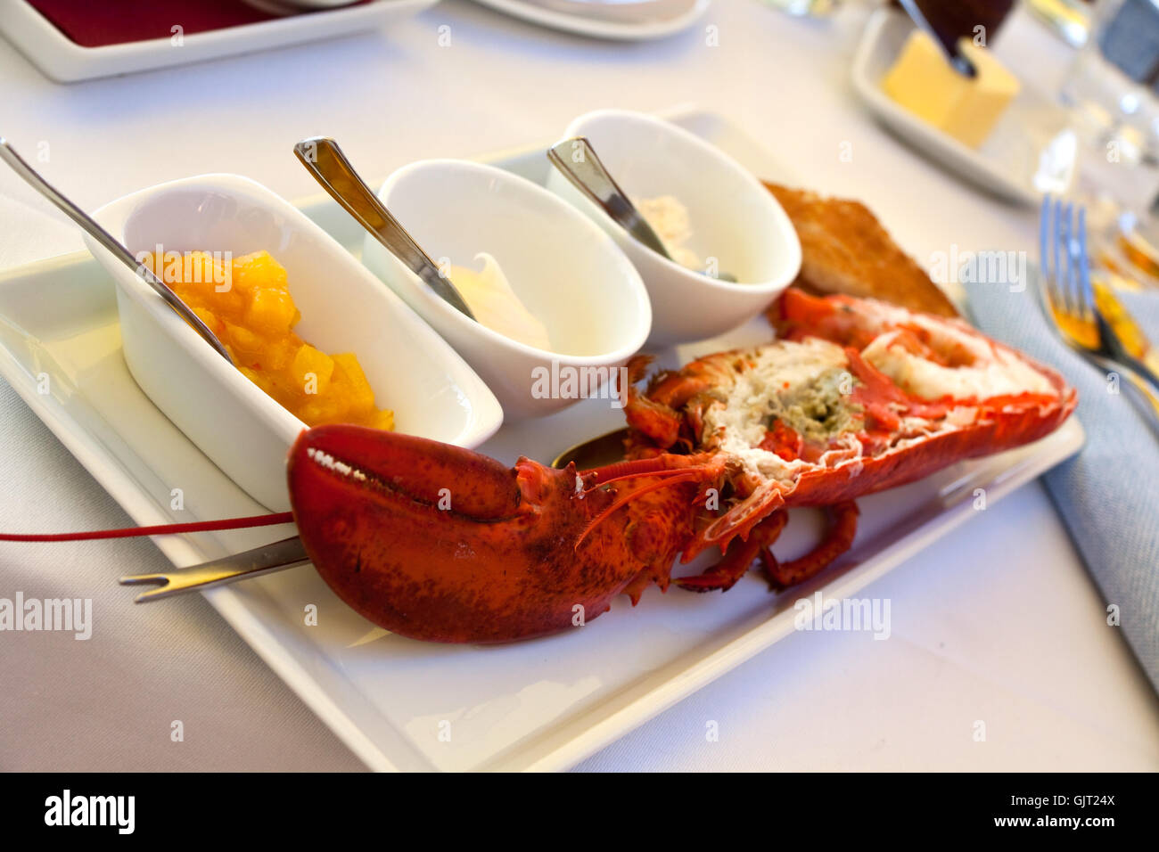 grilled lobster with bechamel sauce Stock Photo Alamy