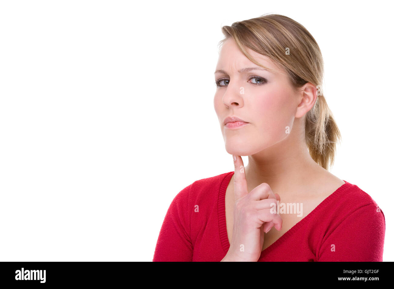 woman meditate think Stock Photo