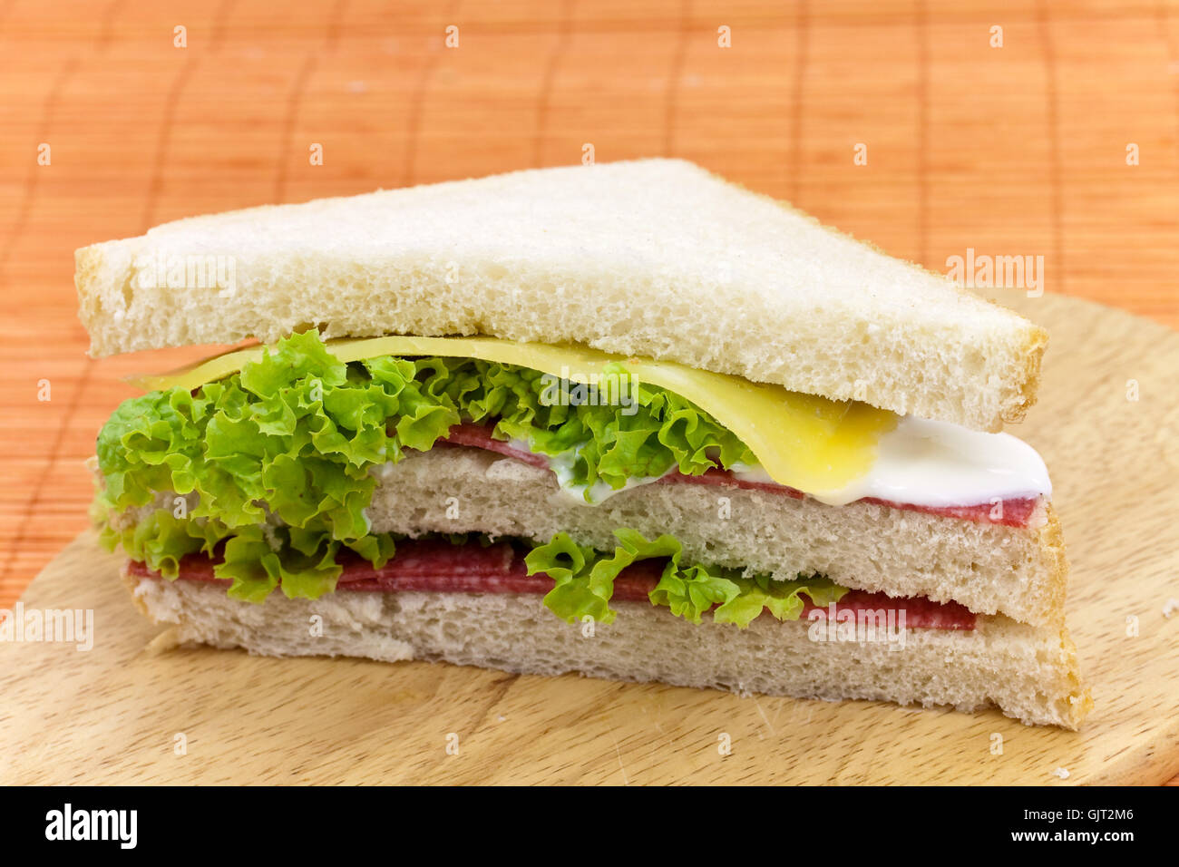 sandwich salami ham Stock Photo Alamy