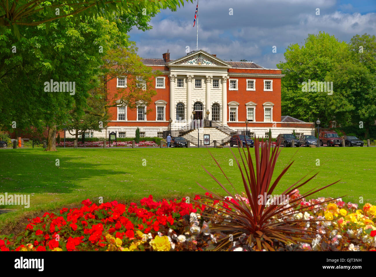 Town Hall and gardens at Warrington, Cheshire Stock Photo Alamy