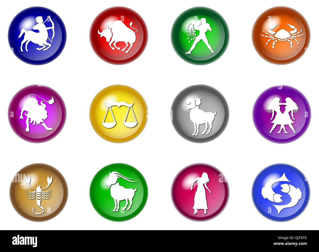 colored zodiac buttons Stock Photo Alamy